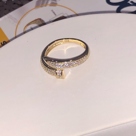 10k Solid real gold nail ring, Not plated, free appraisal, custom made gift ring - Picture 7 of 7